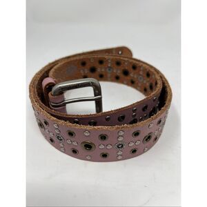 Vtg Y2K HARLEY DAVIDSON Pink Belt Women’s Size Large 44” Leather HD
